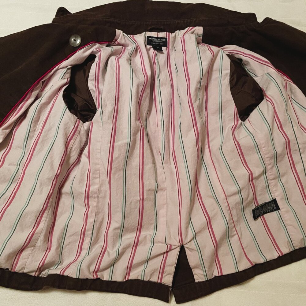 Rare VTG American Eagle Tailored Fit Chocolate Button Up Cotton Jacket / Shacket - Picture 9 of 16